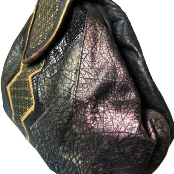 Vintage 80s Hala multicolour 'metalic 'crossbody or clutch purse bag - Picture 3 of 16